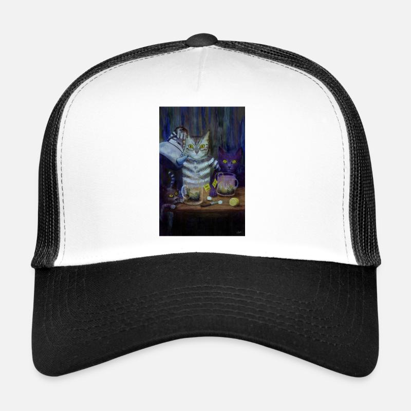 Katzen und Ratten genießen eine Teeparty Trucker Cap