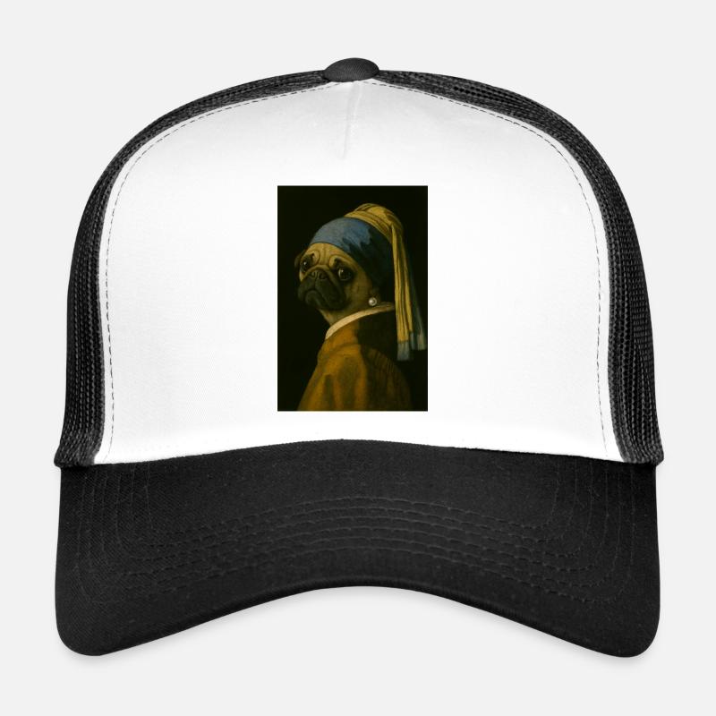Carlin avec boucle d’oreille en perle dans le style de Mona-Lisa Casquette trucker 