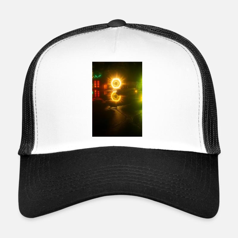 Glowing Neon Reflection Motif - Trucker Cap - white/black