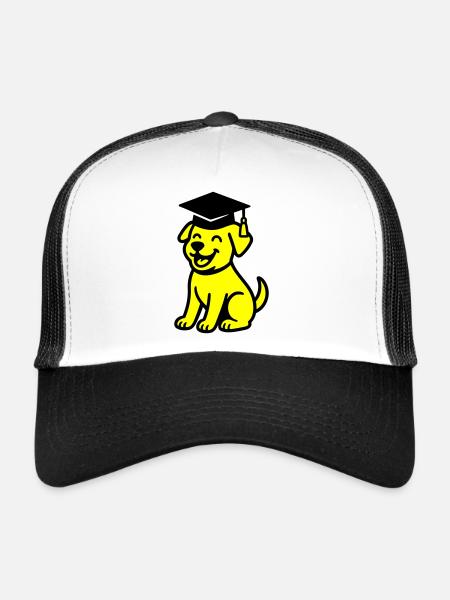Chien de Bachelor / Chien de Diplôme - Casquette trucker  - blanc/noir - Devant