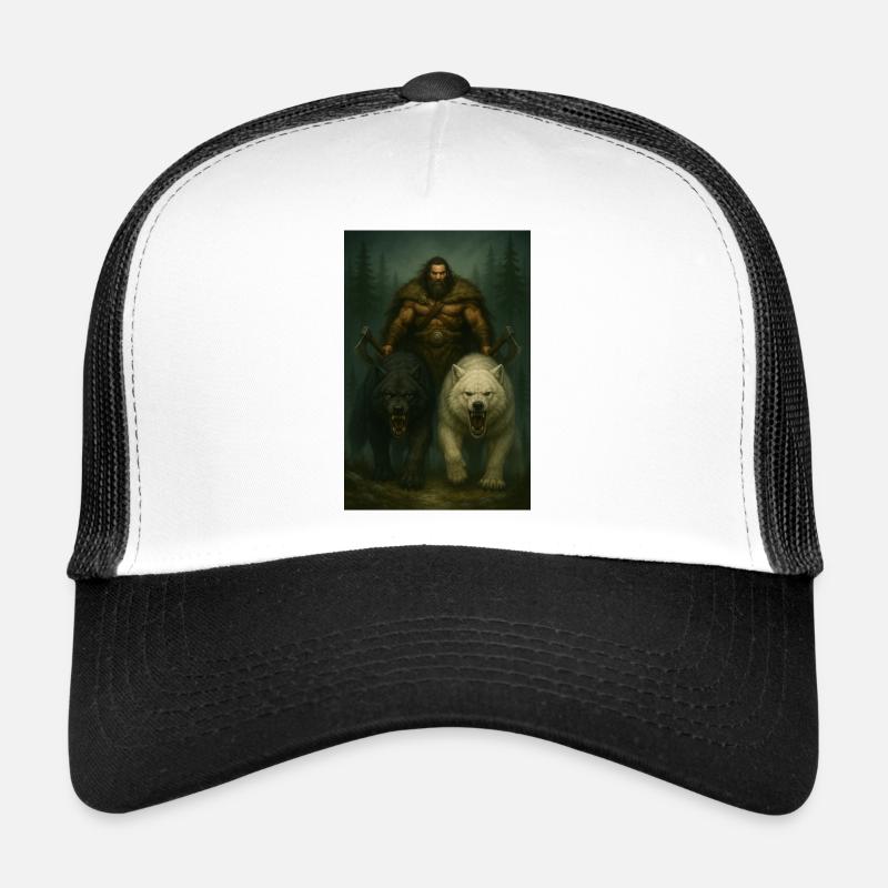 Nordischer Berserker mit Wölfen – Wikingerkrieger Trucker Cap