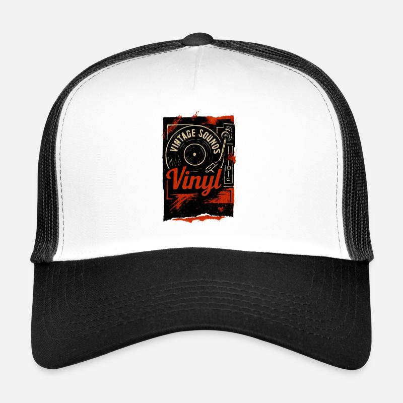 Vinyl Groove Retro Turntable Trucker Cap