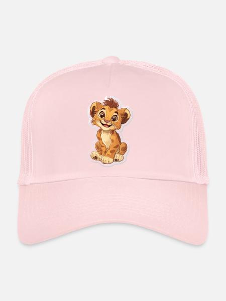 Lion - Casquette trucker  - rose pâle - Devant