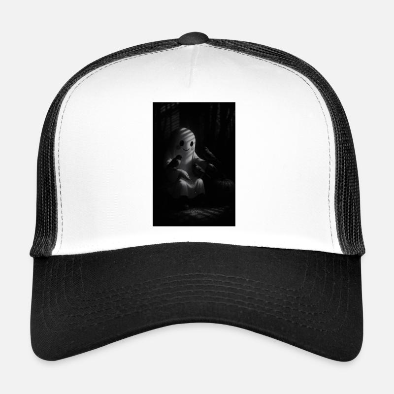 Whimsical Ghost and Birds Trucker Cap