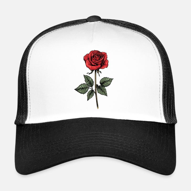 Graphique d’illustration de rose rouge Casquette trucker 