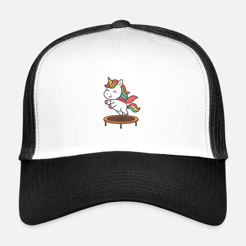 Trampoline Unicorn Jumping Magic Trucker Cap