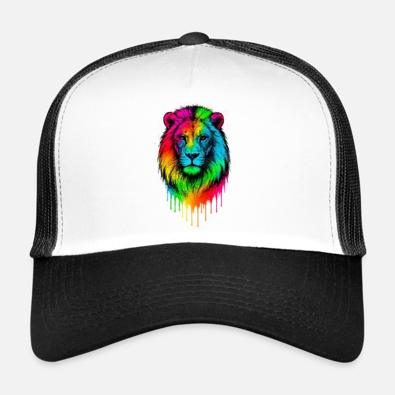 Rainbow lion color streaks Trucker Cap