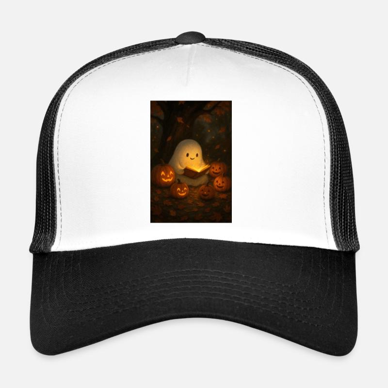 Halloween Geist liest Buch Trucker Cap