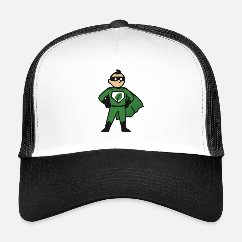 Super-héros éco en cape verte Casquette trucker 