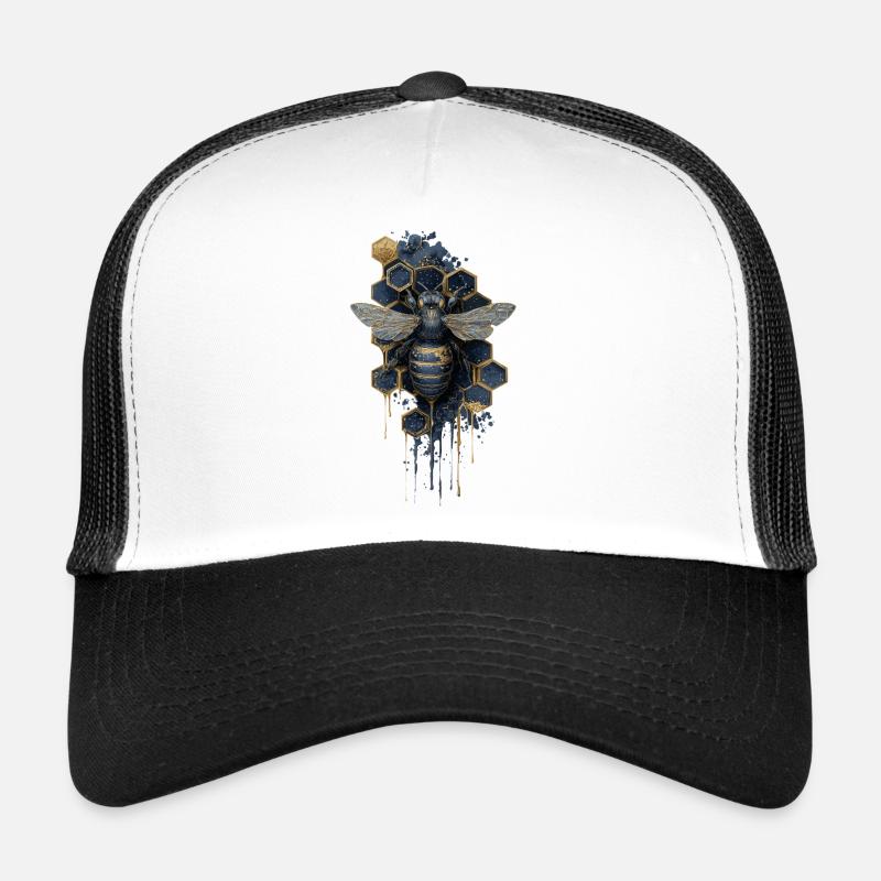 Biene - Trucker Cap - Weiß/Schwarz