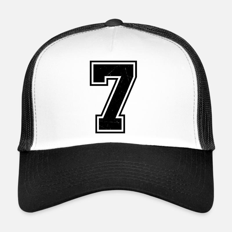 Chiffre Grunge Seven avec texture rayée Casquette trucker 