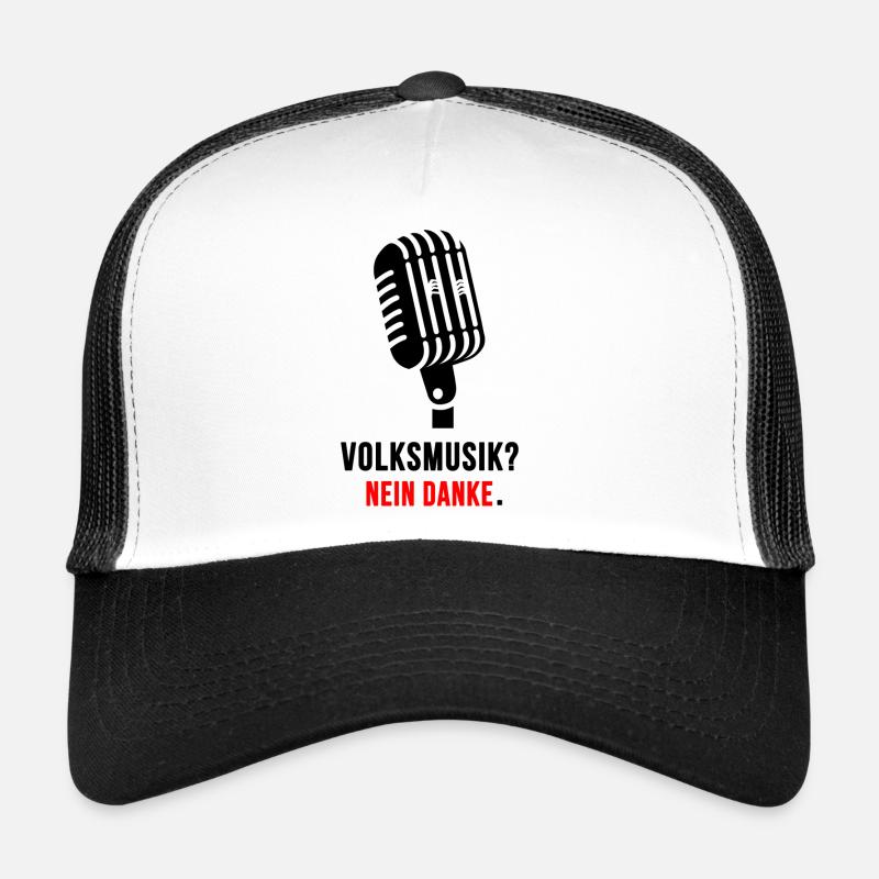 Non merci Musique folk Microphone Déclaration Casquette trucker 