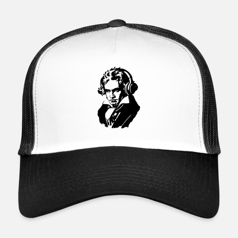 Ludwig van Beethoven avec des écouteurs Casquette trucker 