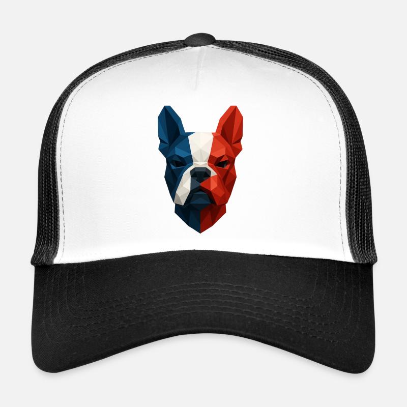 bouledogue français bleu blanc rouge Casquette trucker 