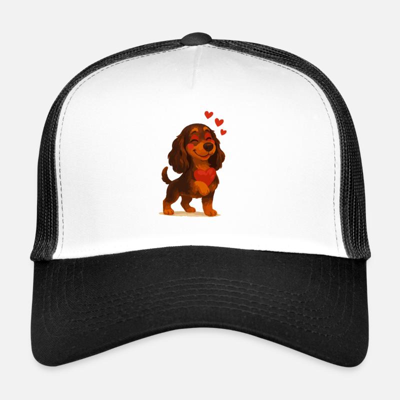 Cocker Spaniel verliebt Trucker Cap