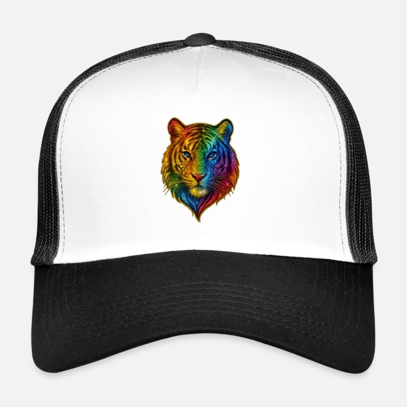 Regenbogen Tiger Kopf Trucker Cap