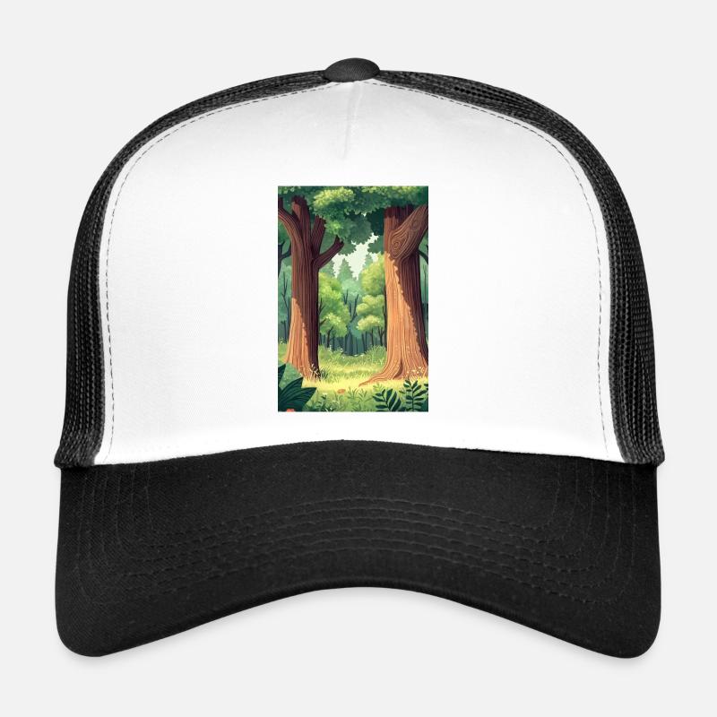 Forest Landscape Illustration Poster Trucker Cap