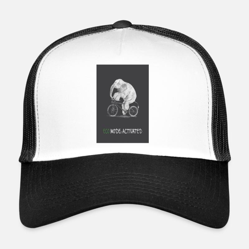 Éléphant activé par le mode éco sur un vélo Casquette trucker 