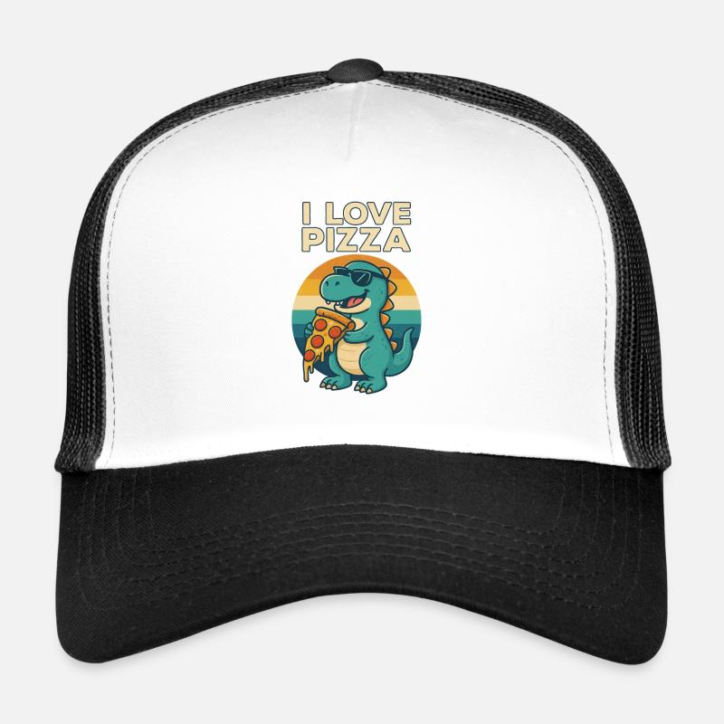 Cool Dino Loves Pizza Trucker Cap