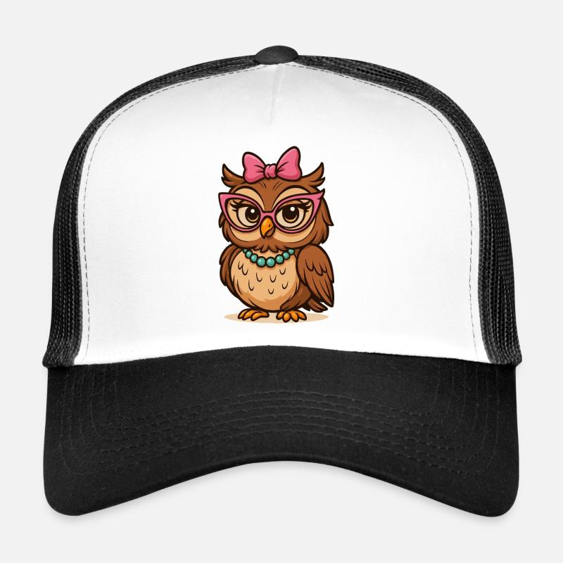 Pfiffige Eule mit pinken Brillen Trucker Cap
