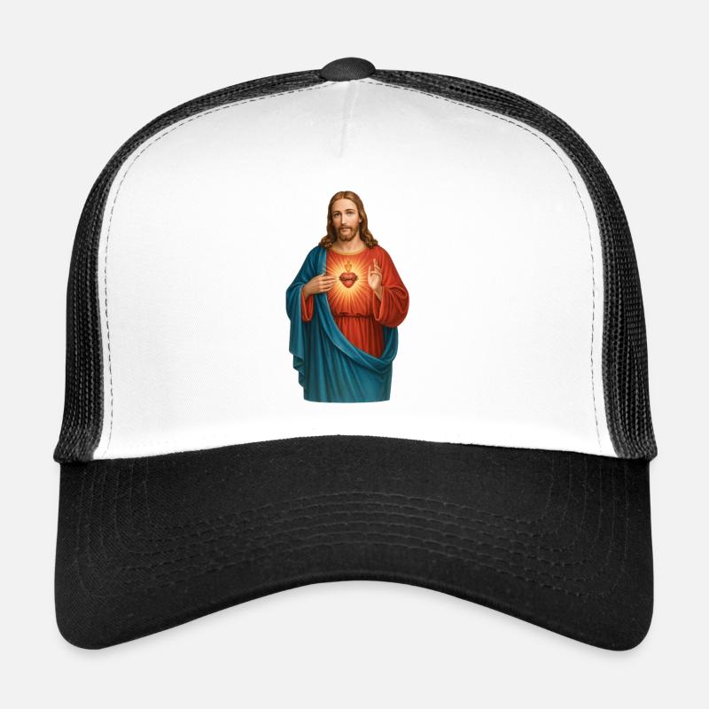 Sacred Heart Light Rays Illustration Trucker Cap