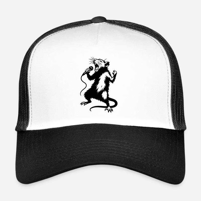 Ratten-Sänger mit Mikrofon Trucker Cap