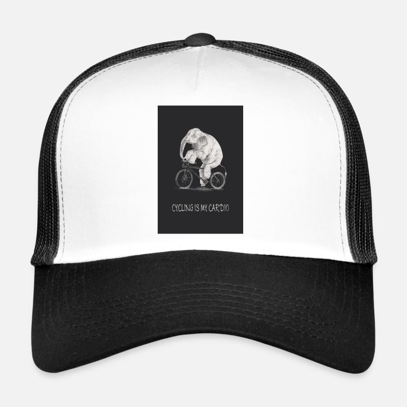 Le vélo, c’est mon cardio - Casquette trucker  - blanc/noir