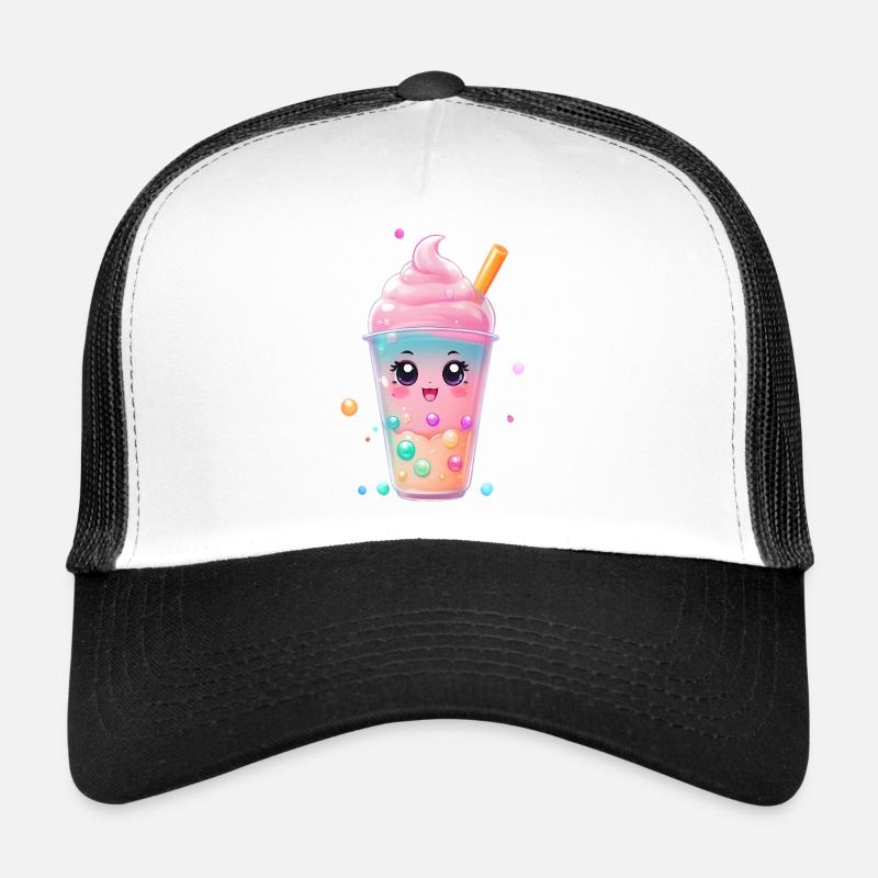 Kawaii Bubble Tea Mug Pastel Trucker Cap