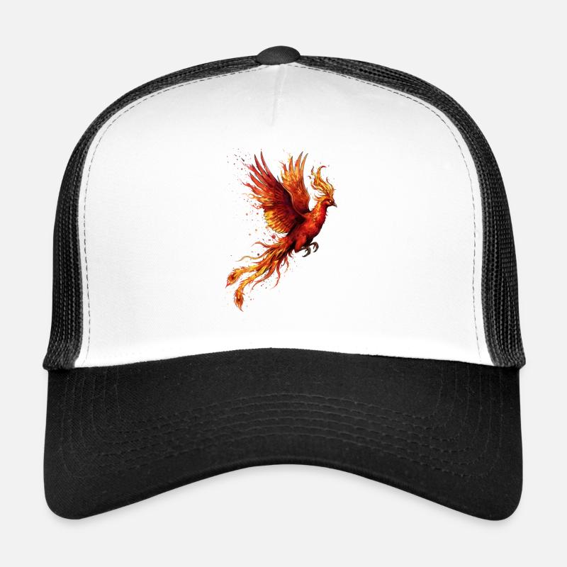 Tempête de feu Phoenix - Casquette trucker  - blanc/noir