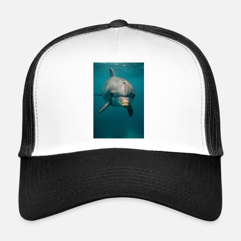 Tiere - Delfin - Trucker Cap - Weiß/Schwarz
