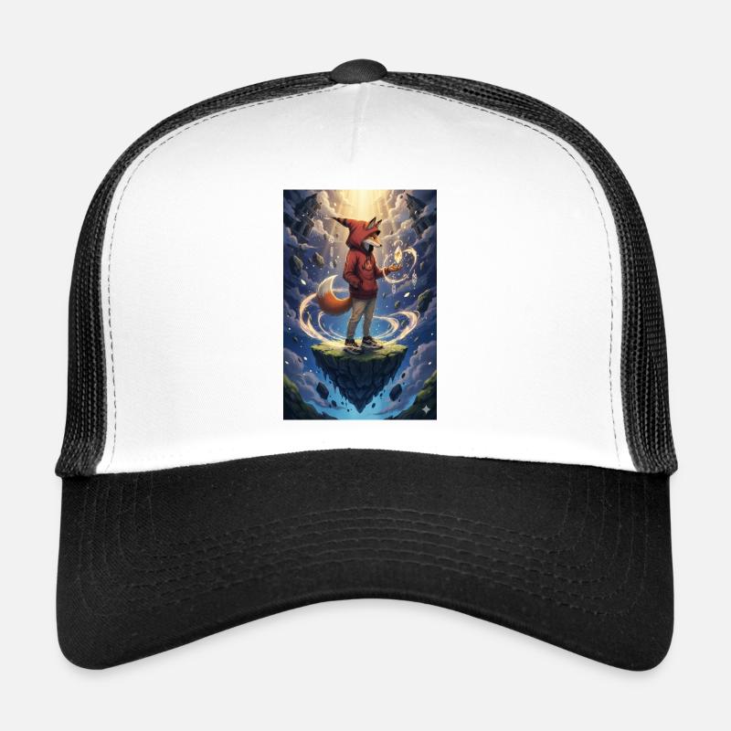 Fox in floating island crystal - Trucker Cap - white/black