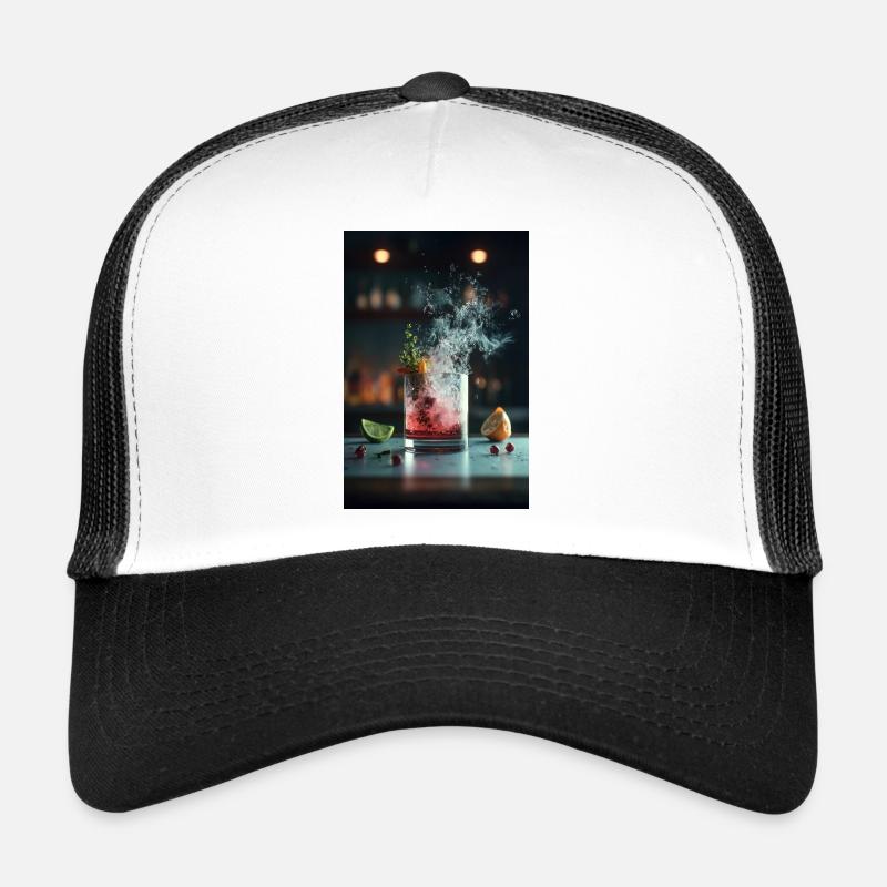 Crimson Splash Cocktail Trucker Cap