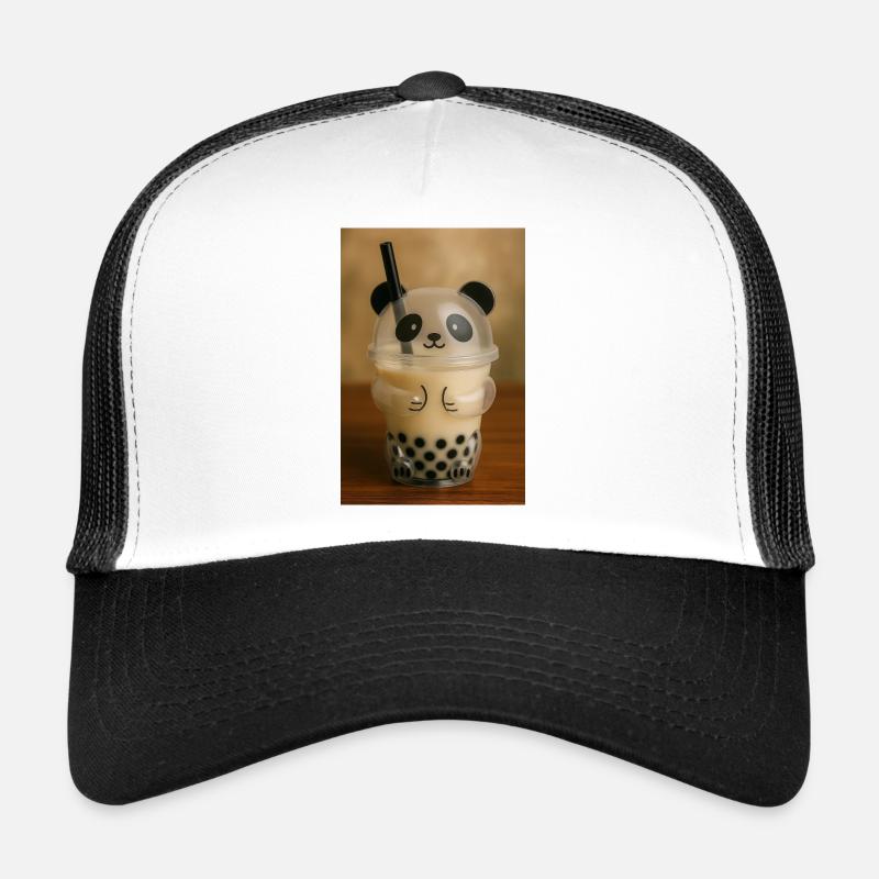 Panda Bubble Tea Cup Grafik Trucker Cap