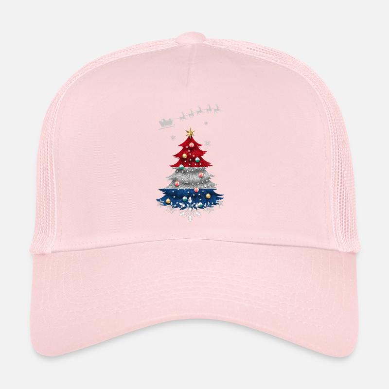 Christmas tree with Netherlands flag Trucker Cap