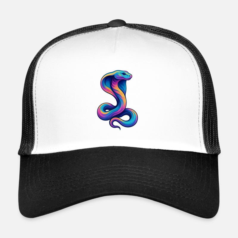 Serpent coloré dans une palette de néons Casquette trucker 