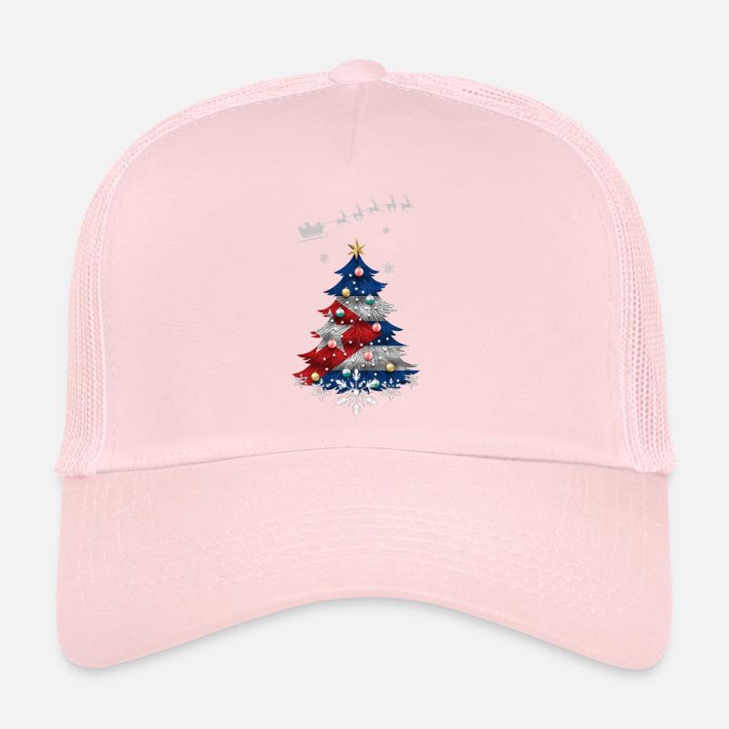 Christmas tree with Cuba flag Trucker Cap