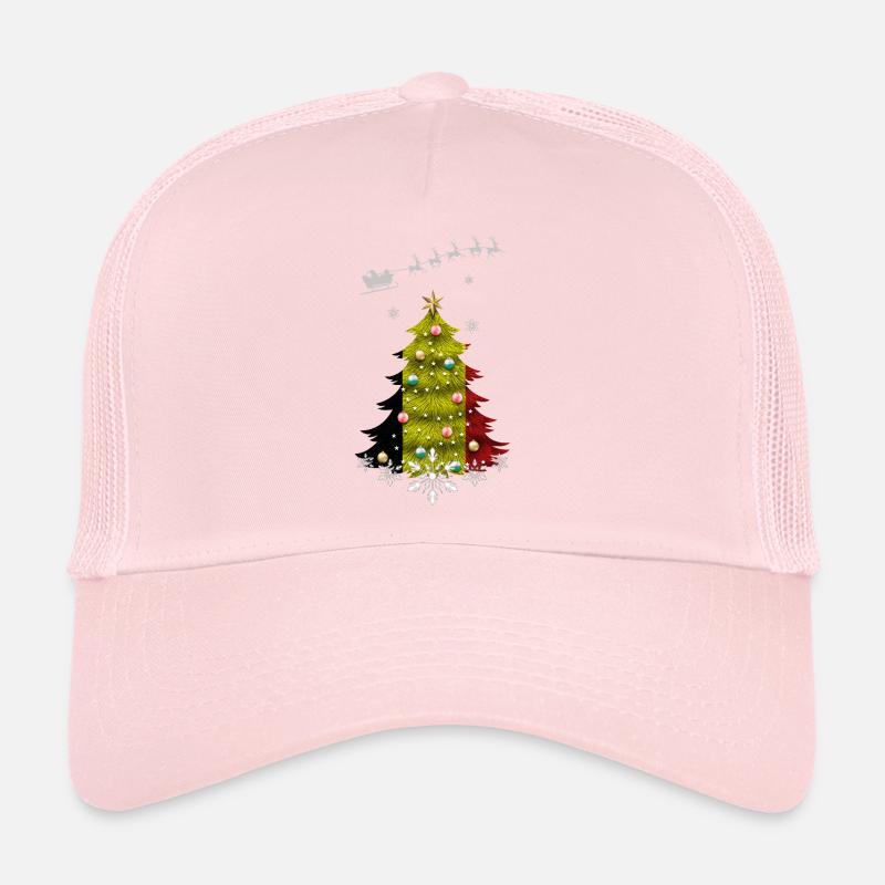 Christmas tree with Belgium flag Trucker Cap