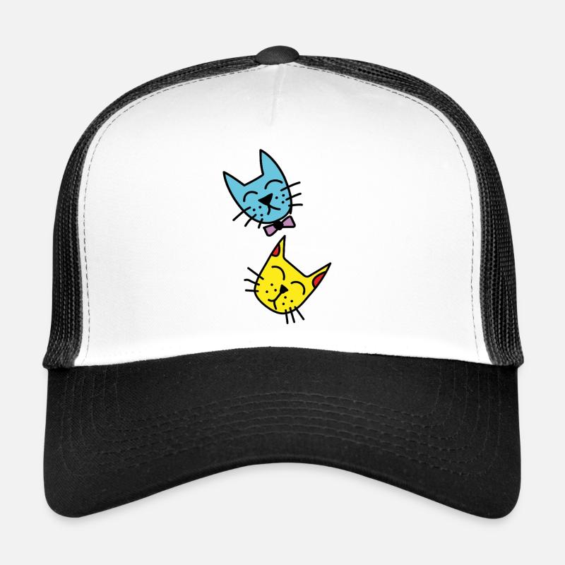 Duo de chats couleurs pastel Casquette trucker 