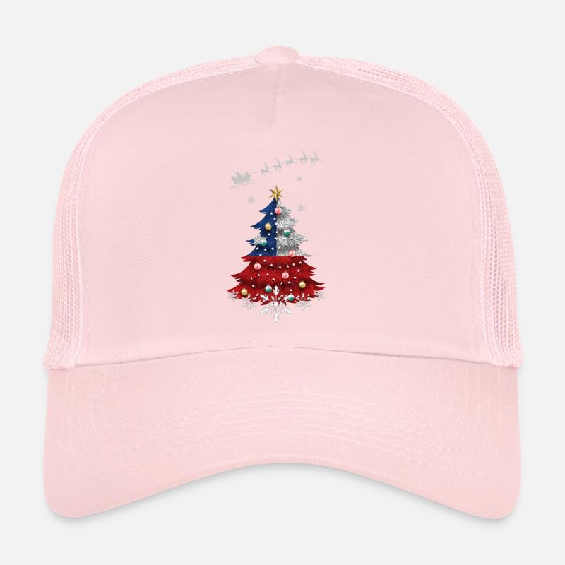 Christmas tree with Chile flag Trucker Cap
