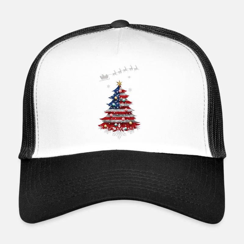 Weihnachtsbaum mit USA-Flagge Trucker Cap