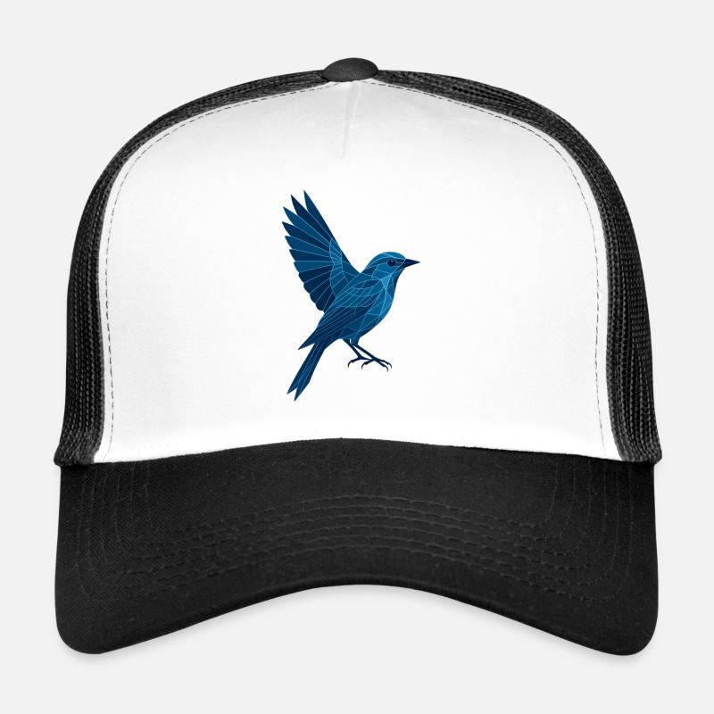 Oiseau bleu géométrique / Aile gauche Casquette trucker 
