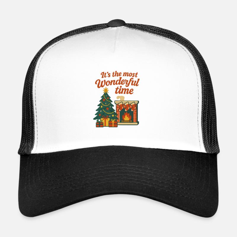 Wonderful Christmas time by the fireplace Trucker Cap
