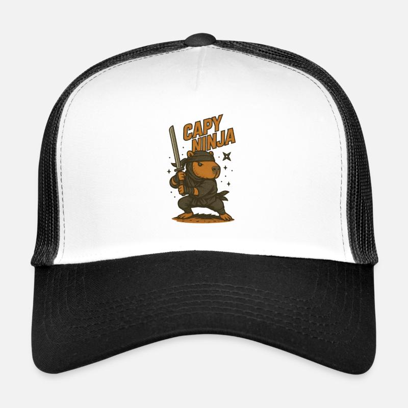 Shadow Capy – Ninja Capybara skjorte ⚔️ - Trucker cap - hvid/sort