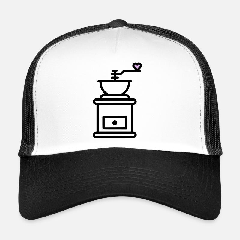 Coffee Love : Moulin à café avec vecteur cœur Casquette trucker 