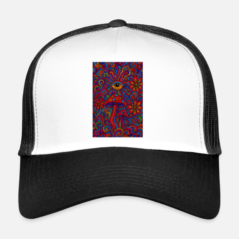 Œil psychédélique et champignons Casquette trucker 