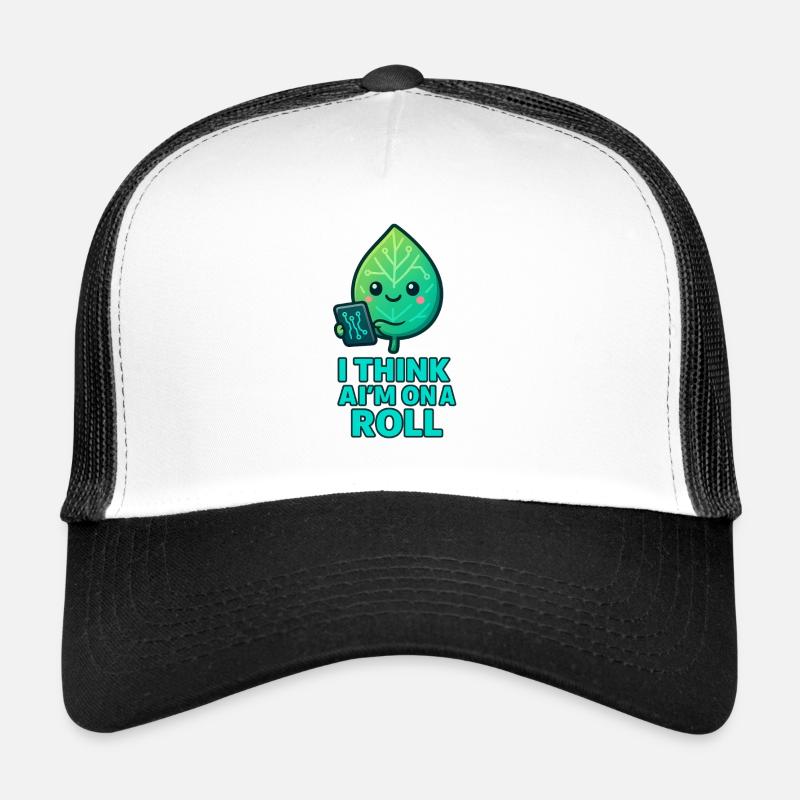 Jeu de mots Leaf Tech Je crois que je suis sur une lancée - Casquette trucker  - blanc/noir