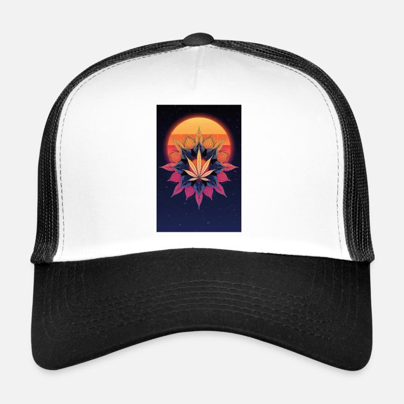 Feuille de cannabis Sun Mandala Casquette trucker 