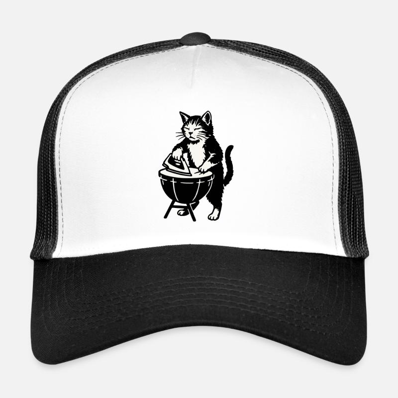 Chat barbecue au barbecue Casquette trucker 