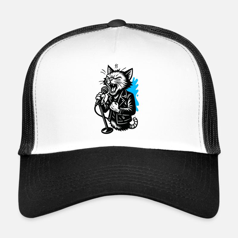 Katzensänger mit Mikrofon Trucker Cap