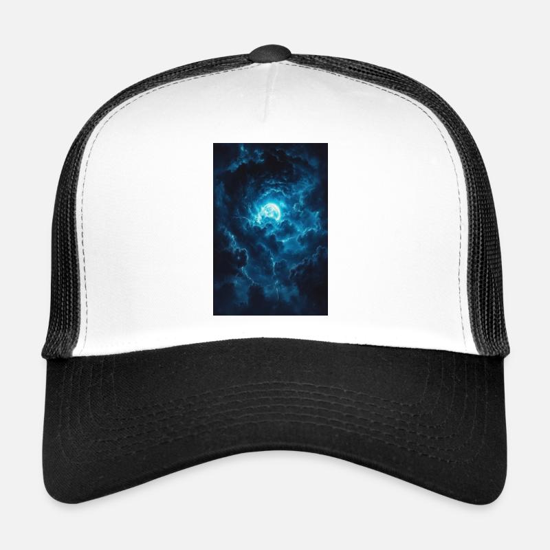 Ciel bleu avec Lune en tempête Casquette trucker 